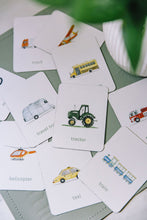 Load image into Gallery viewer, means of transportation learning magnets learning cards for kids aimants d'apprentissage cartes d'apprentissage moyens de transport