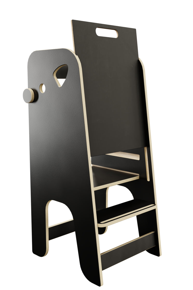 2in1 learning tower with chalkboard Black petit apprenti