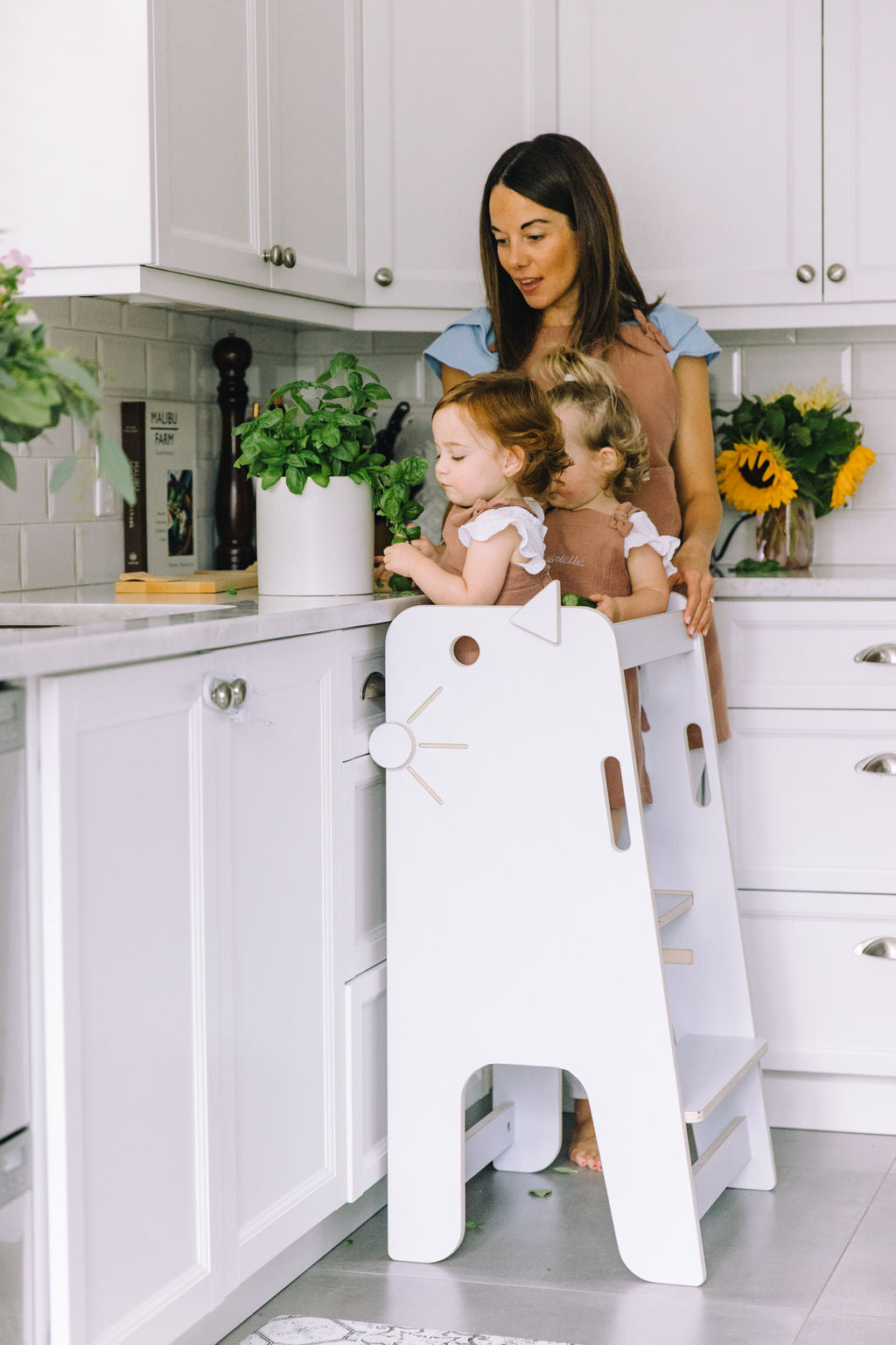 Learning tower by petit apprenti Entirely made in Canada White