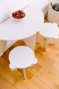 Ensemble demi-table et tabourets pour enfants kids half play table set with stools petit apprenti