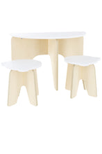 Charger l&#39;image dans la galerie, Ensemble demi-table et tabourets pour enfants kids half play table set with stools petit apprenti
