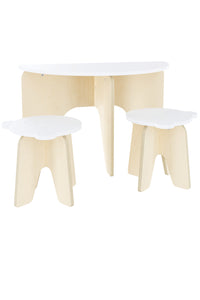 Ensemble demi-table et tabourets pour enfants kids half play table set with stools petit apprenti