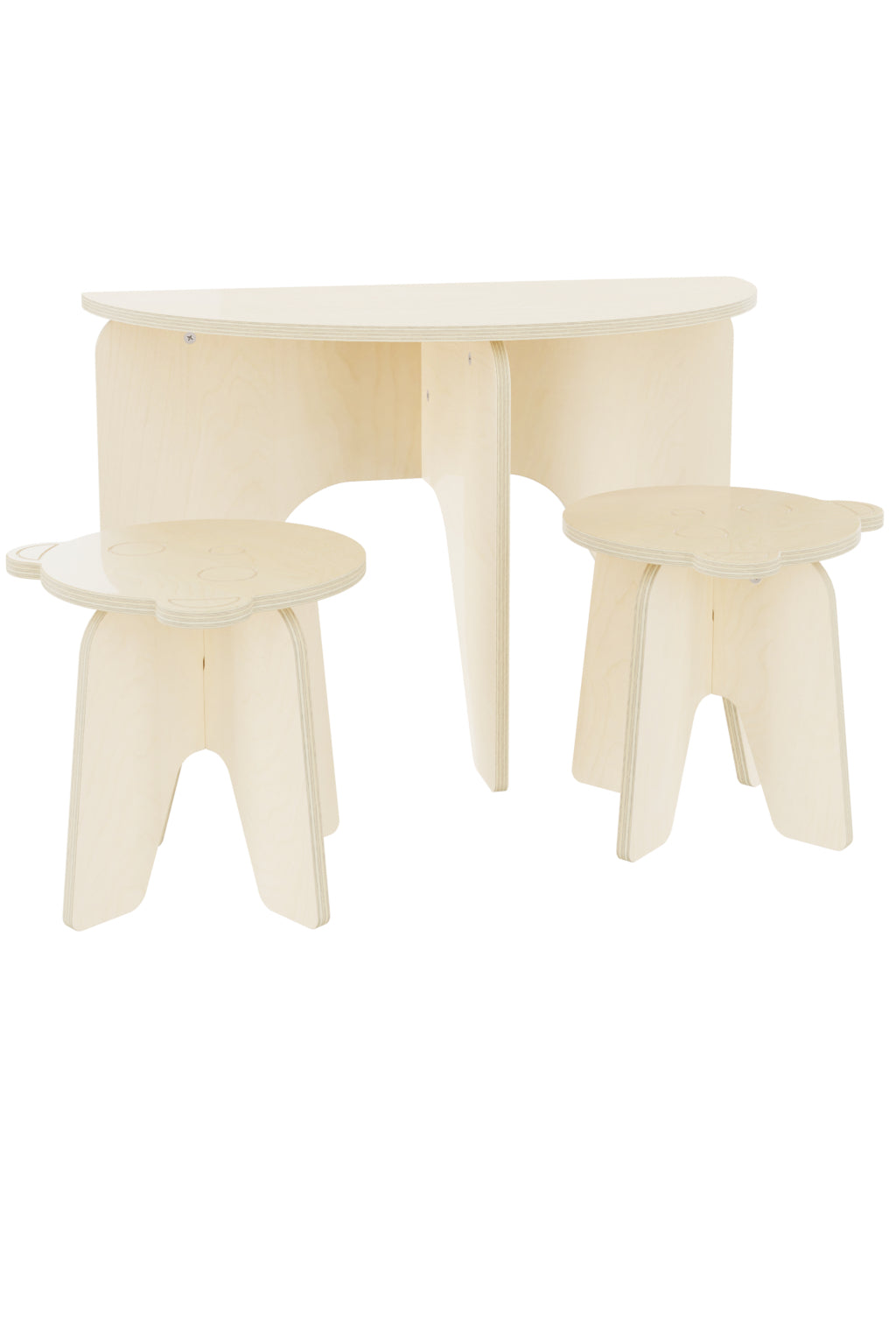 Ensemble demi-table et tabourets pour enfants kids half play table set with stools petit apprenti