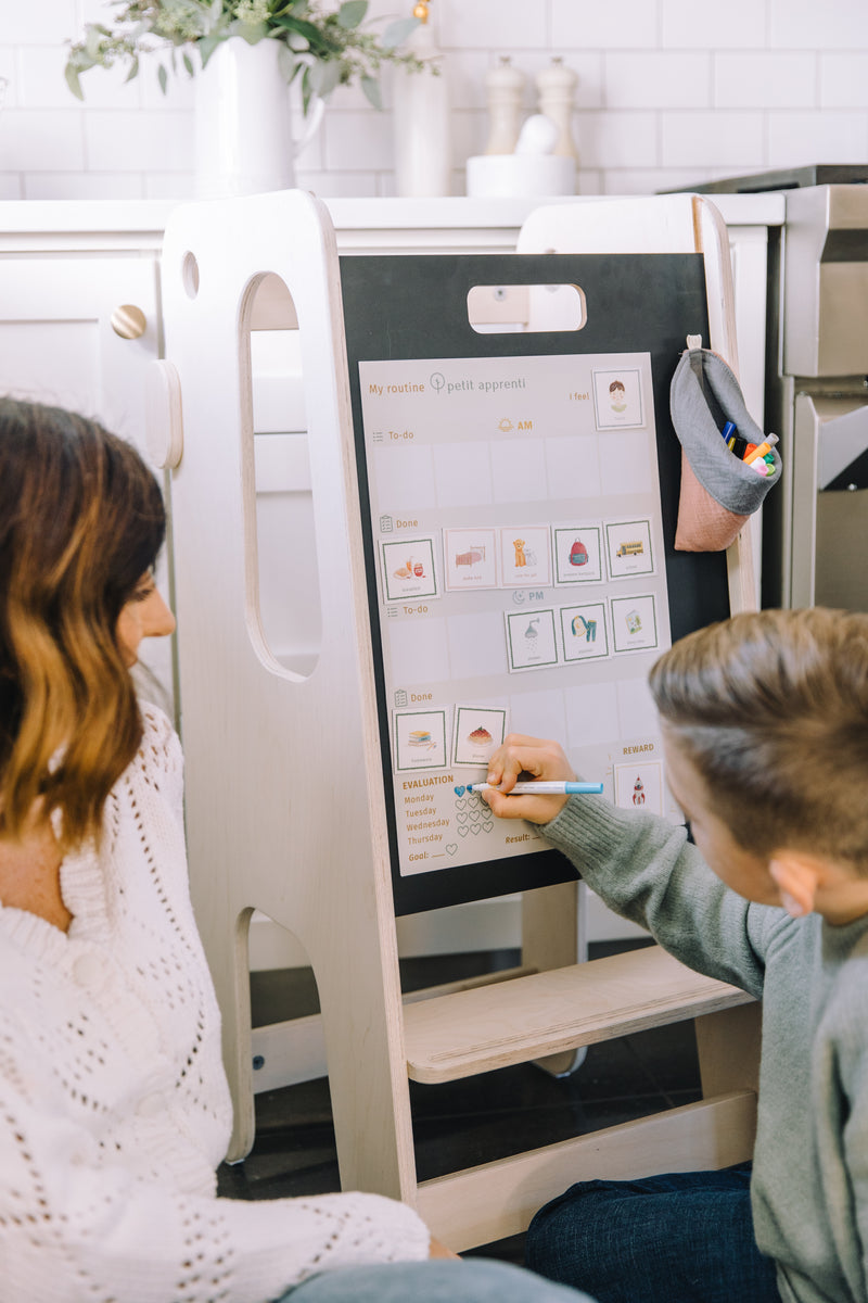 Magnetic routine & motivation chart + 60 magnets – petit apprenti