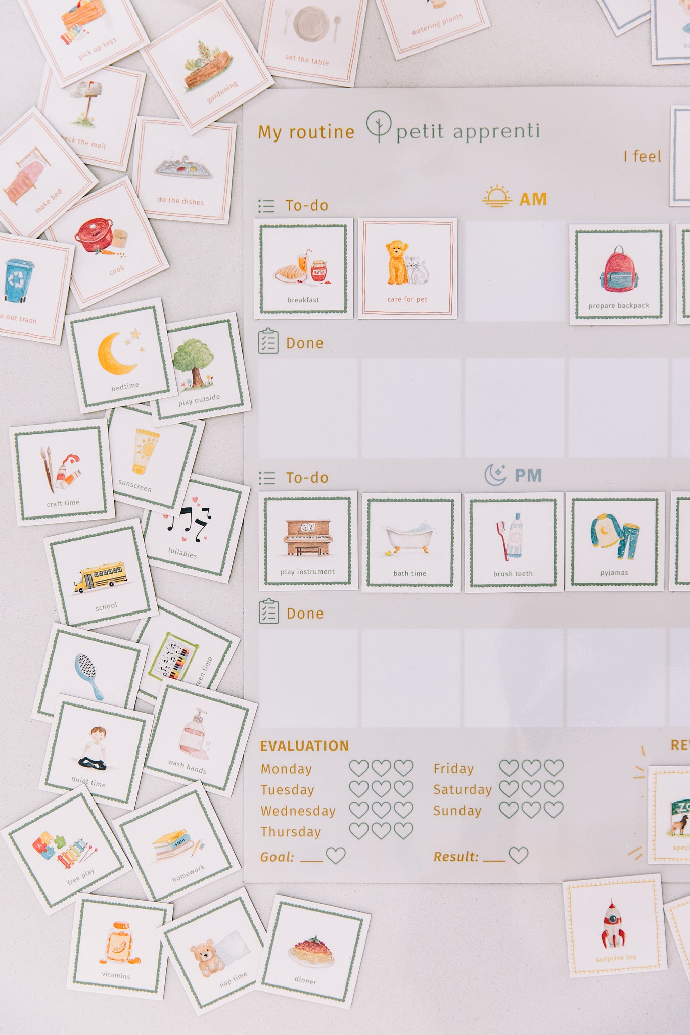 Horaire visuel pour enfants - Tableau des tâches quotidiennes - 0 cartes de routine pour l'école, la maison Horaire visuel pour enfants - Tableau des tâches quotidiennes - 0 cartes de routine pour l'école, la maison